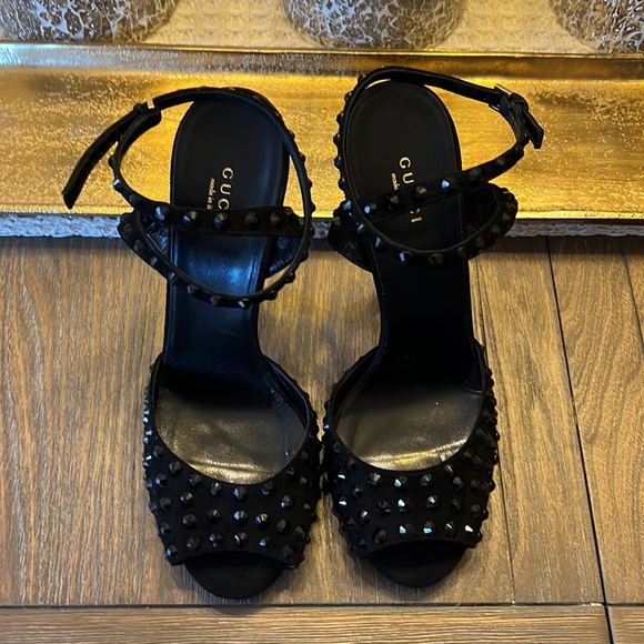 Gucci Crystal Stud Wrap Around Platform Sandal sz 40 - Picture 1 of 10